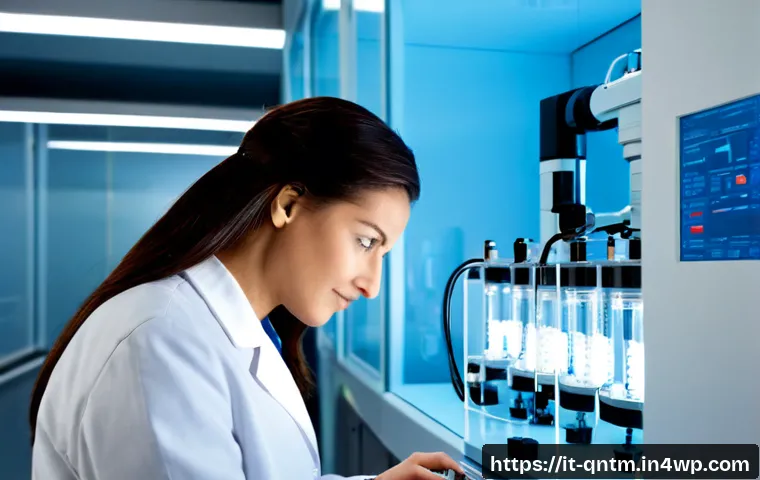 Home 17 양자 컴퓨터의 실용적 활용 사례 - Photorealistic quantum computing application in pharmaceutical research, Italian laboratory scientis...